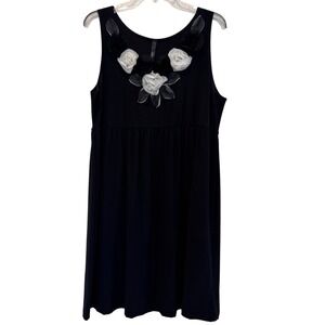 NIC&DOM Black Dress 1X Floral Sleeveless Tank Dress‎ Plus Size Women